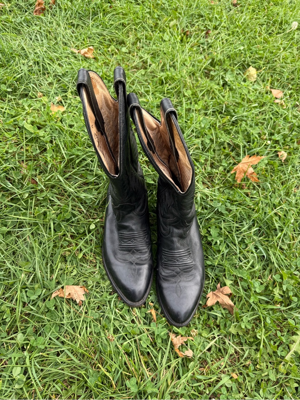 Vintage Boulet Black Leather Western Combat Boots - Unbranded - Picture 6 of 10